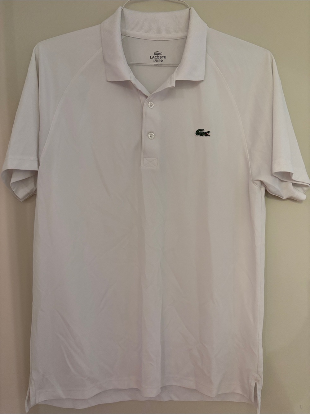 Lacoste Sport Men’s White Polo Shirt with Signature Croc